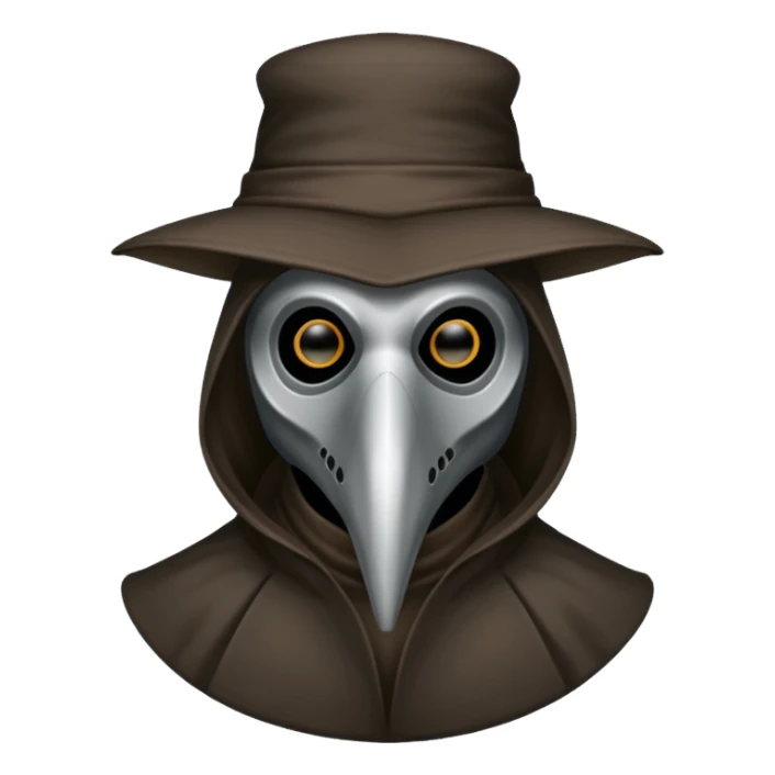 plague doctor mask no hat straight forward sticker