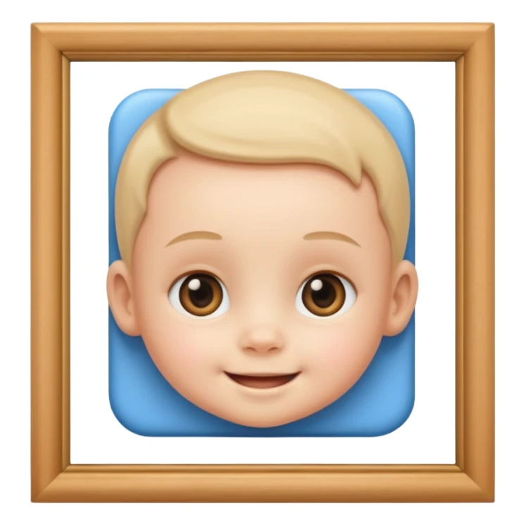 baby face inside a photo frame sticker