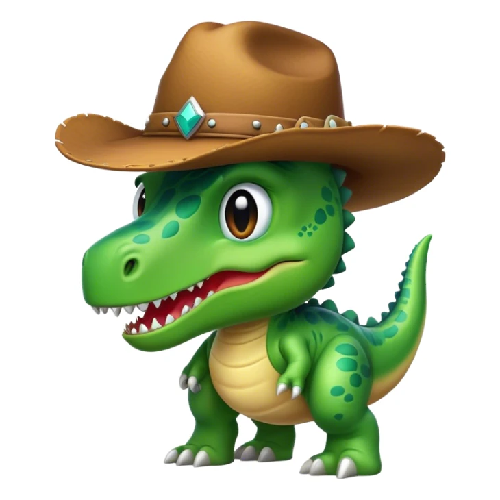 Dino wearing cowboy hat sticker