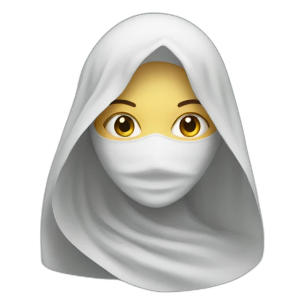 veiled woman with mask sticker