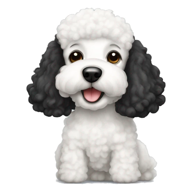 white poodle with black ears  sticker