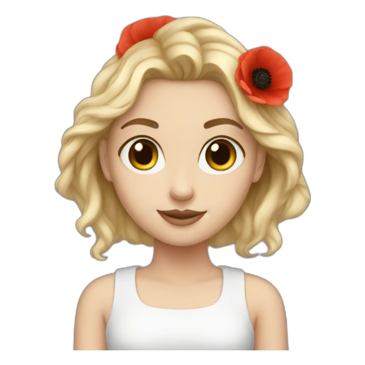 white girl poppies sticker
