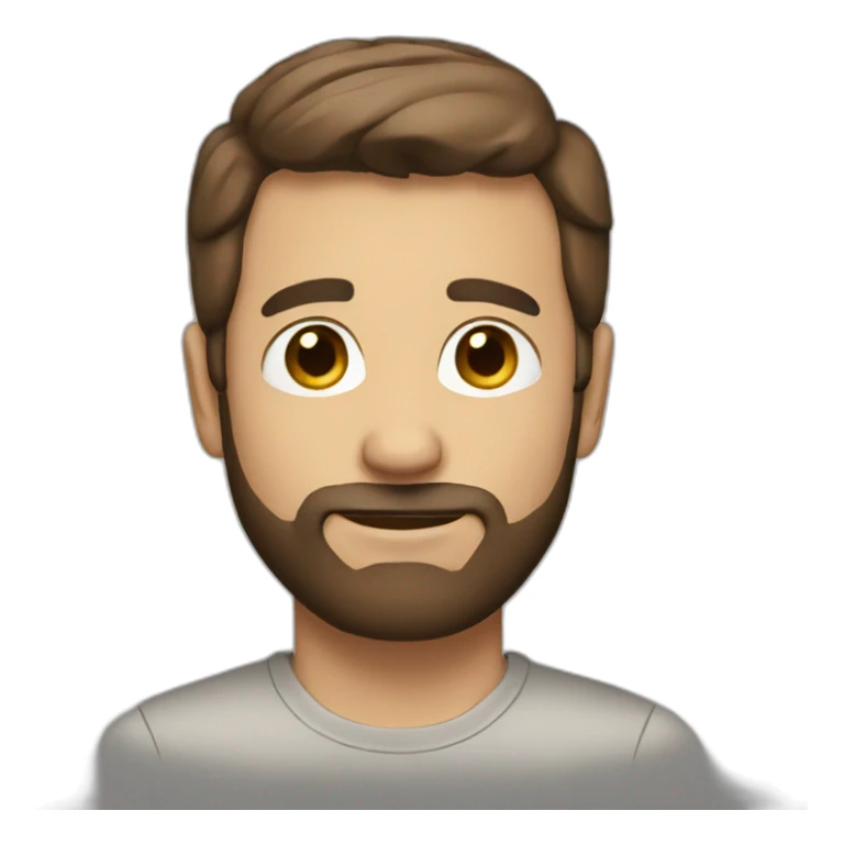 men, short brown hair, short beard sticker