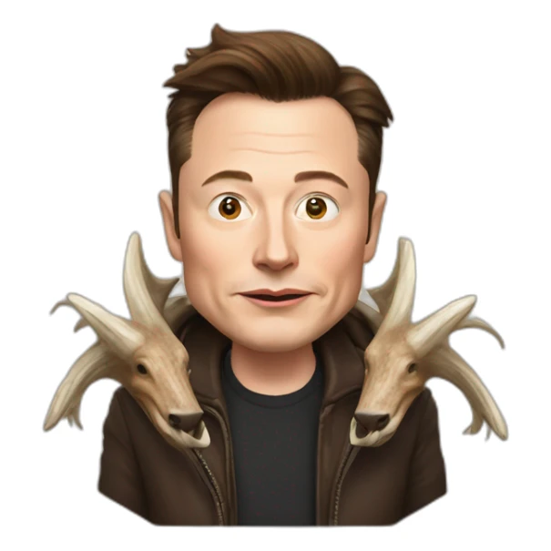 elon musk with wild boar tusks sticker
