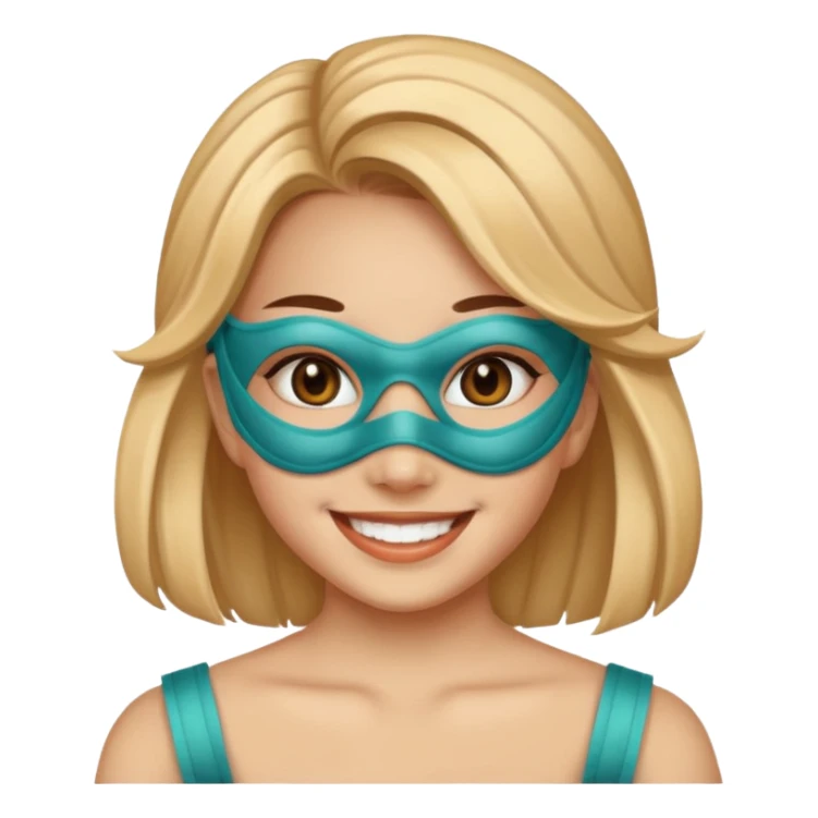 a girl wearing mask sticker