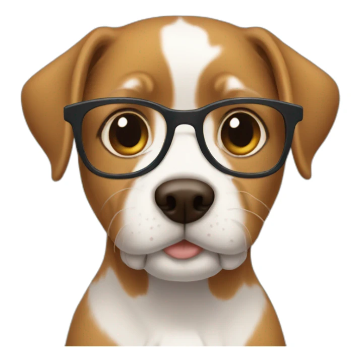 boy with glasses that love dogs sticker