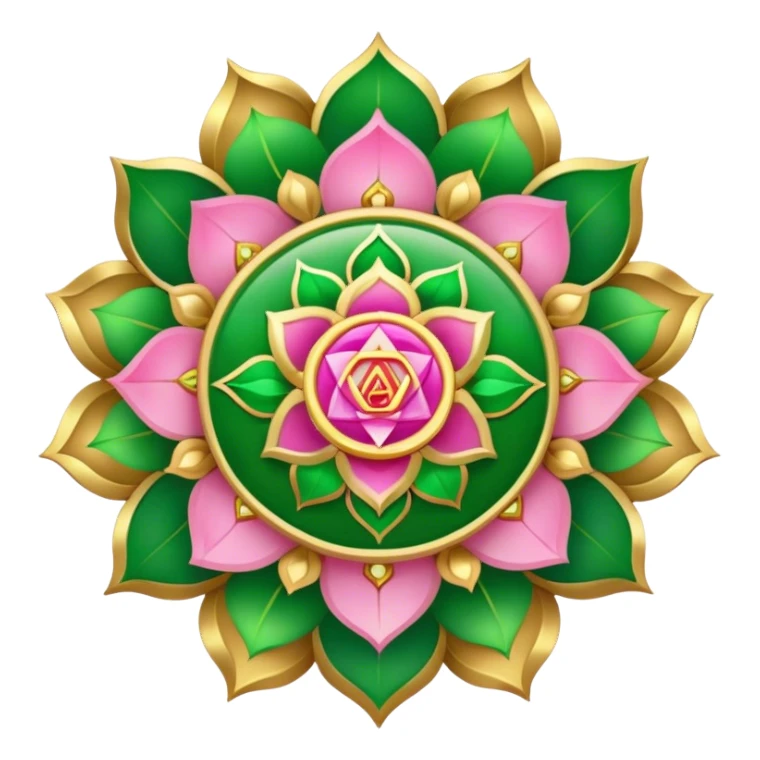 Anahata chakra is green pink gold sticker