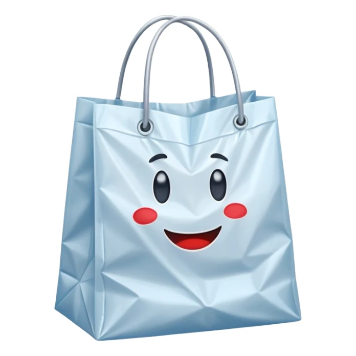 a plastic polythene shopping bag in a simple vector style sticker