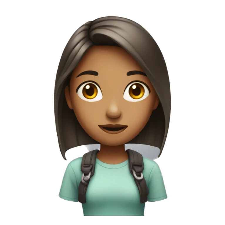 Girl with big forheard sticker