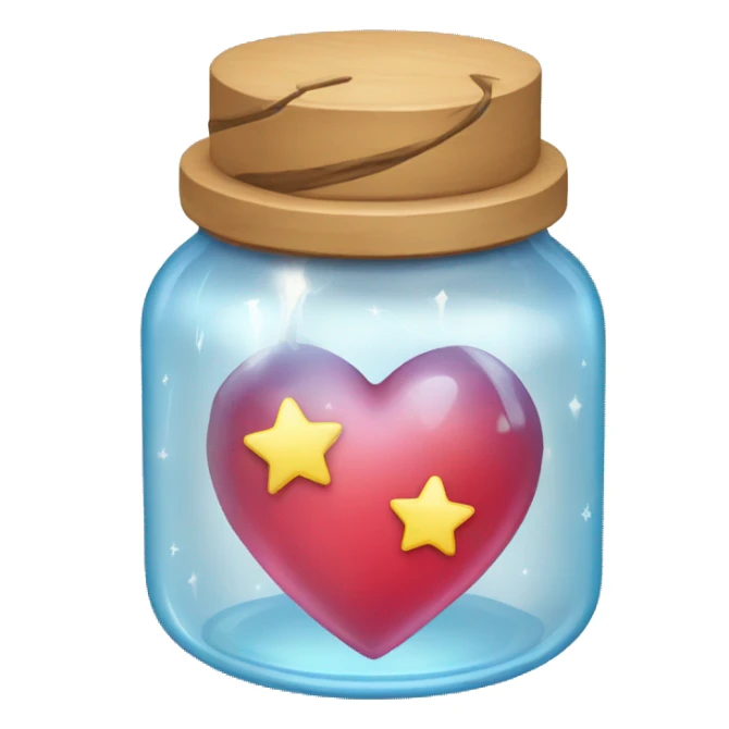 glass jar with heart, lightning, drop and star inside sticker