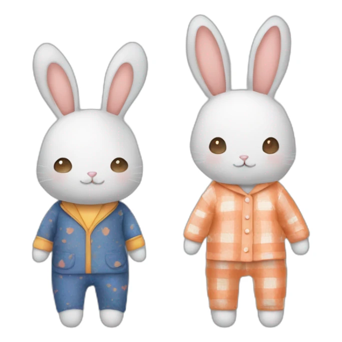 Lapin mignon and pajamas carotte sticker