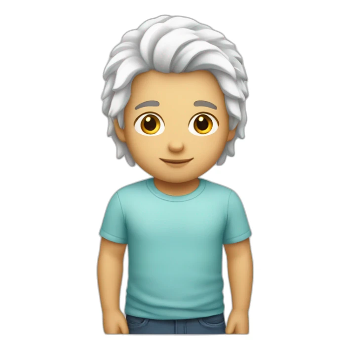 niño blanco de pelo largo pitufo sticker