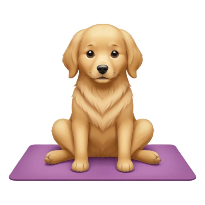 Golden retriever on yoga mat sticker