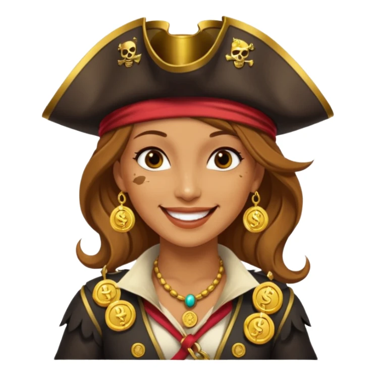 Lady Pirate With Coins sticker
