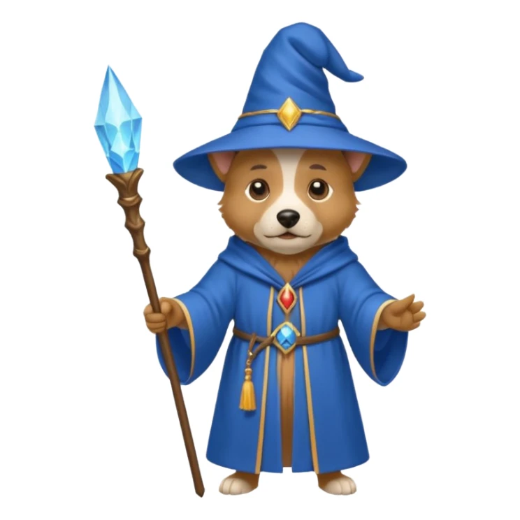 Dog wizard sticker