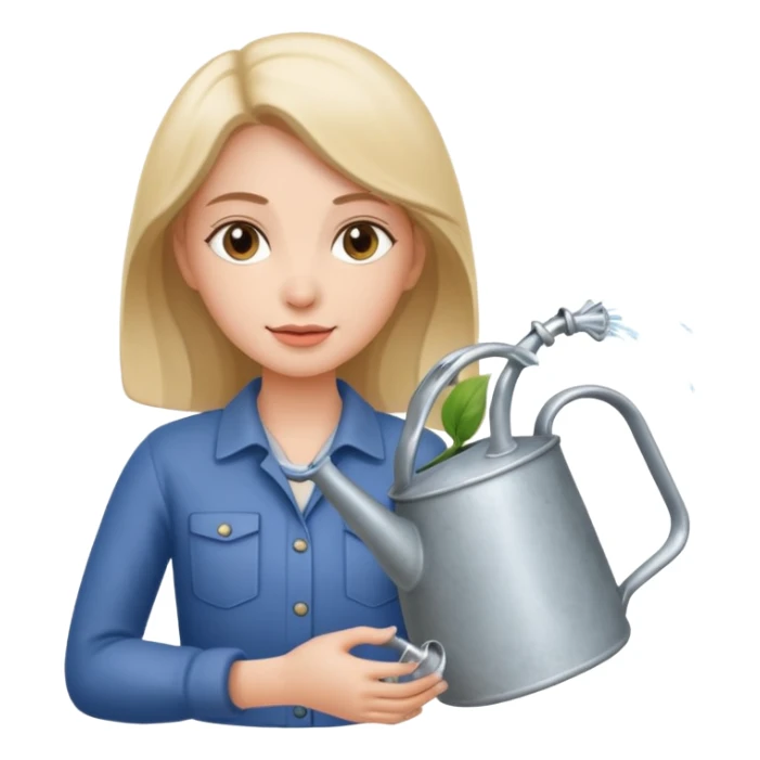 woman with watering pot sticker