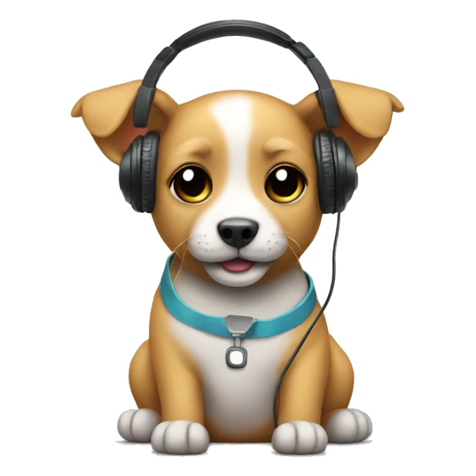 cute pet with headphone sticker