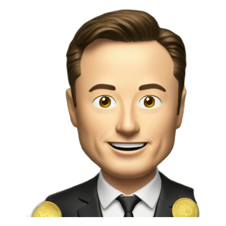 Bitcoin with elon musk's face on it sticker