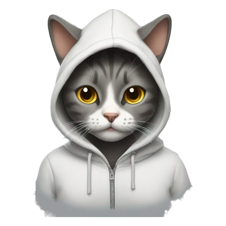 Cat with a hoodie sticker