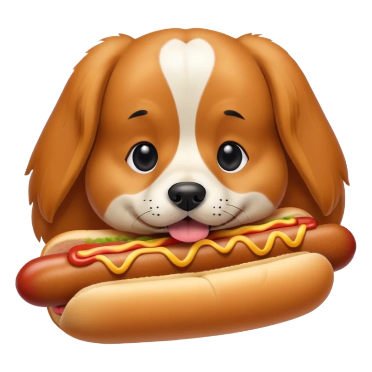 Dog with a hot dog sticker
