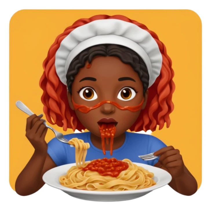 the black woman who eats pasta sticker
