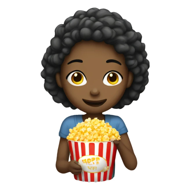 Girl eating popcorn  sticker