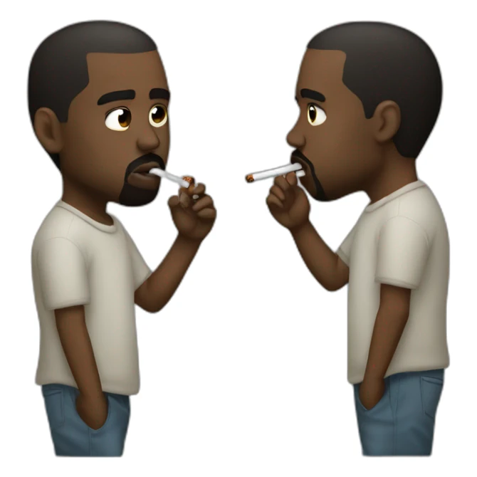 kanye west smoking a cig properly sticker