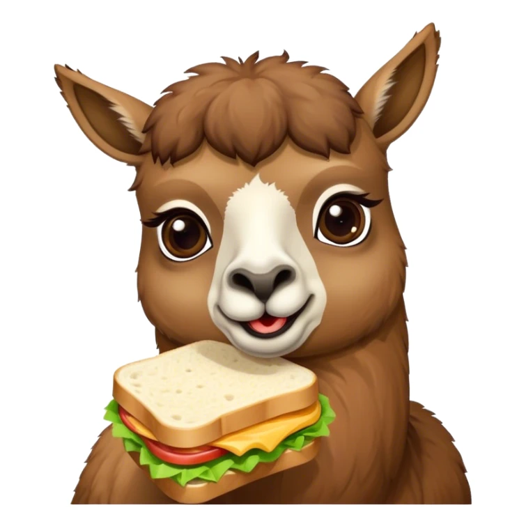 Lama having fun an eat a Sandwich  sticker