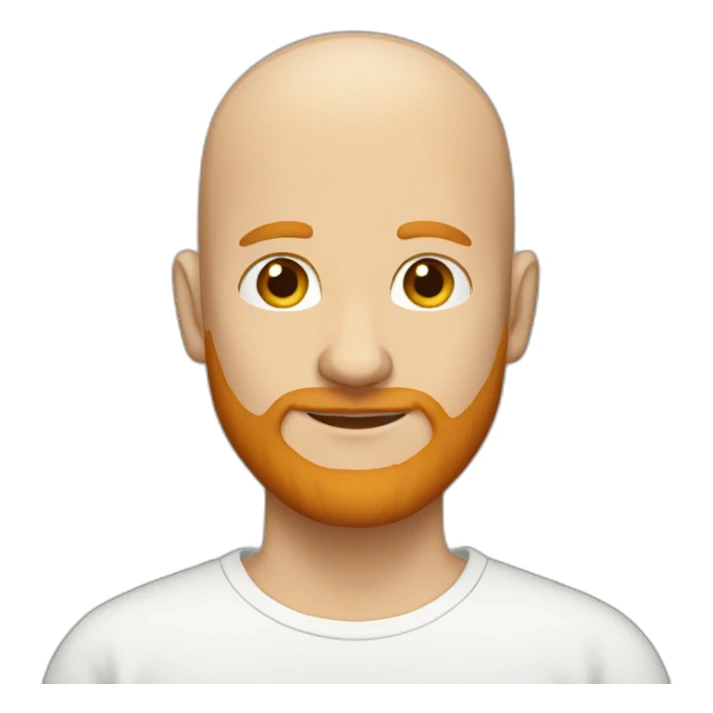 A fashionable Bald white guy with a ginger beard  sticker