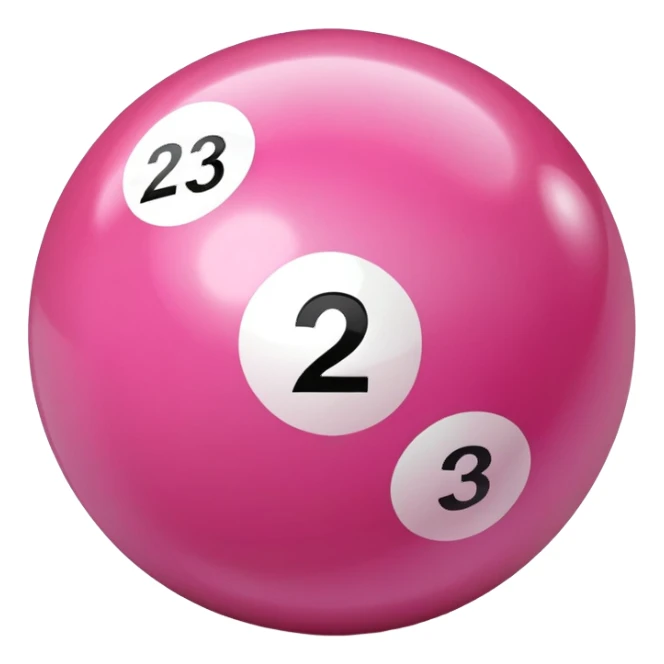 pink billiard ball with the number 23 sticker