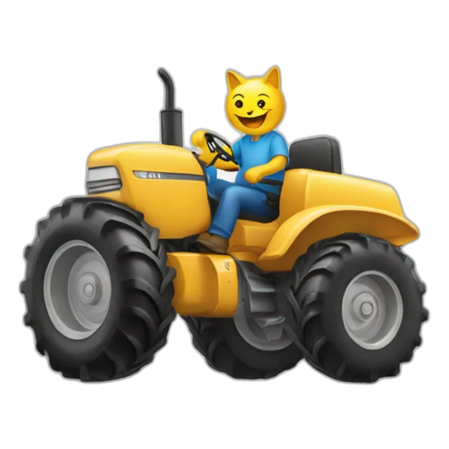 Un chat sur un tracteur  sticker
