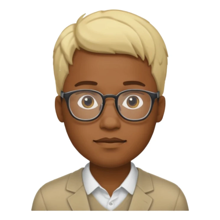 Blonde black man wearing glasses sticker