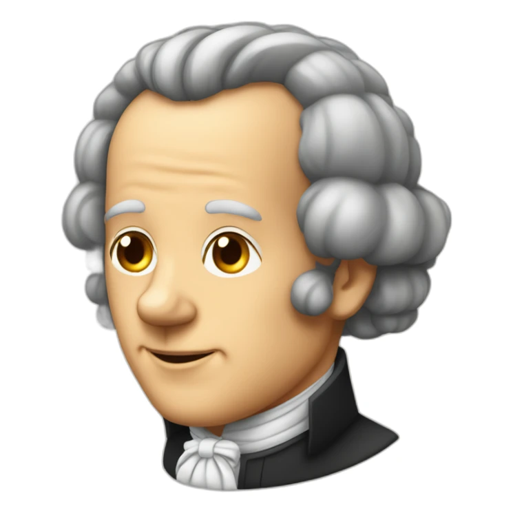 Kant avec perruque à rouleaux et bière sticker