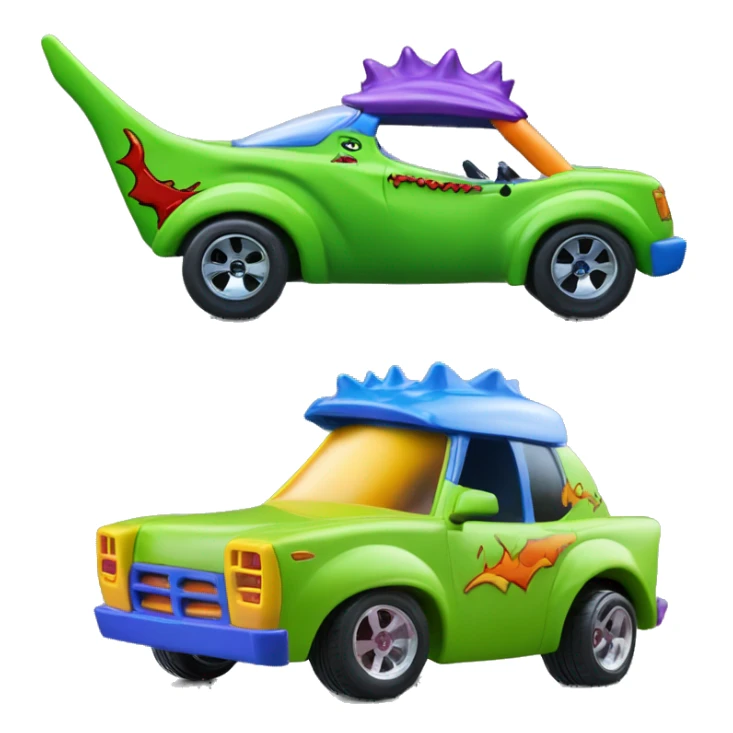 Side view Hot wheels rugrats reptar 1car  sticker