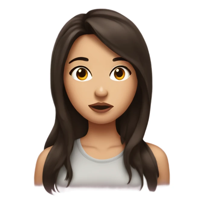 brunette girl making a kissy face sticker