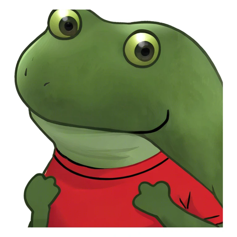 Man wearing red shirt sticker