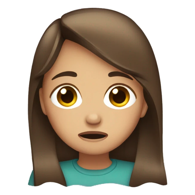 Brown hair girl crying sticker