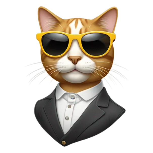 Cat with sunglasses sticker