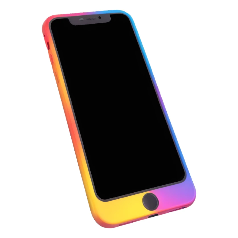 3D emoji style iPhone with a colorful screen, no text sticker