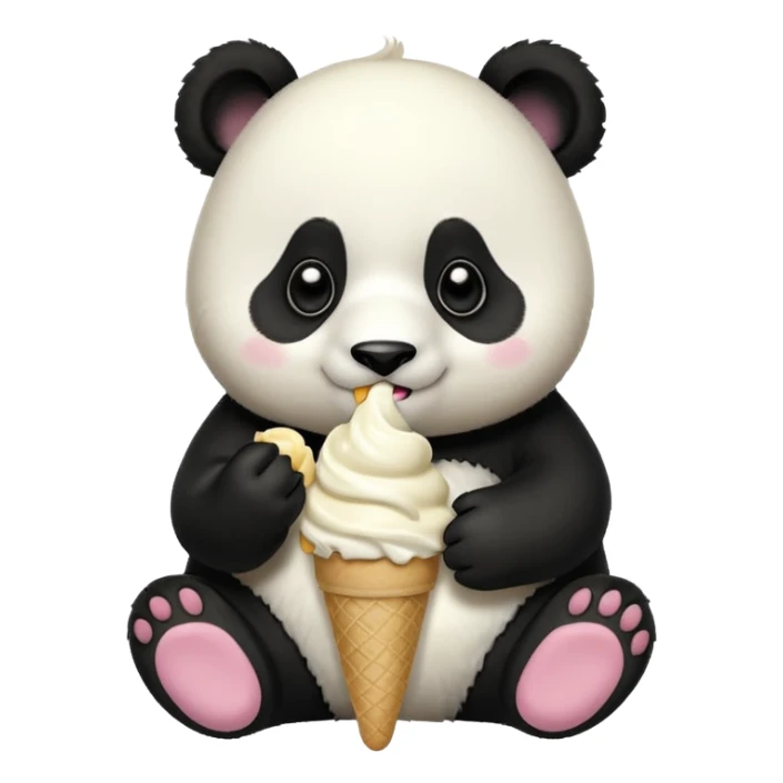 Panda eating ice cream sticker