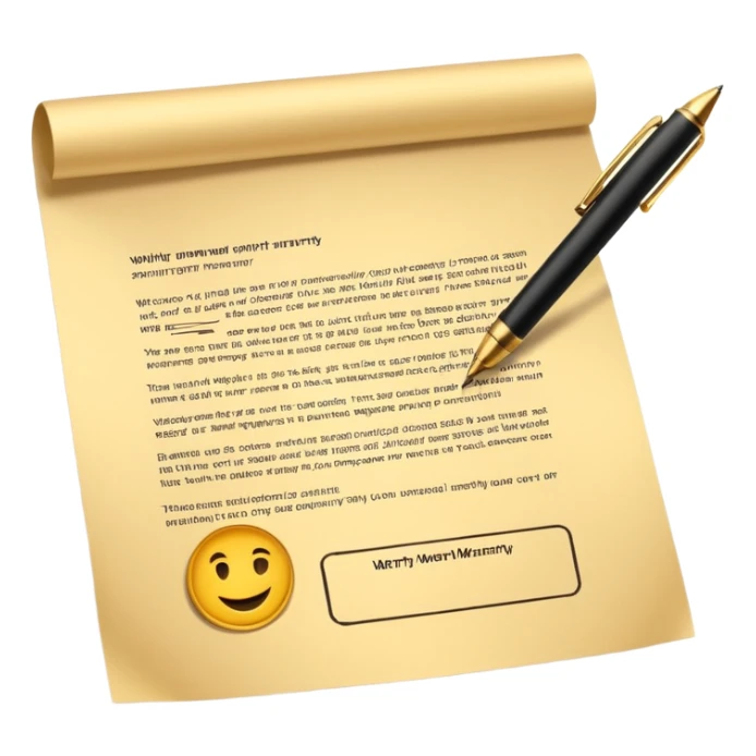 Professional warranty contract golden paper signed sticker