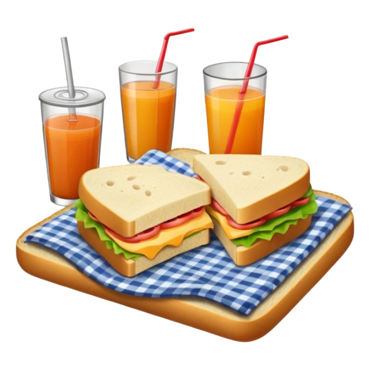 picnic with sandwiche and juice sticker
