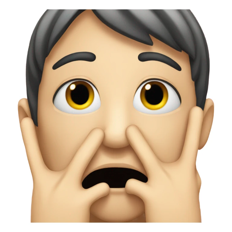 biting fingers nervous face sticker