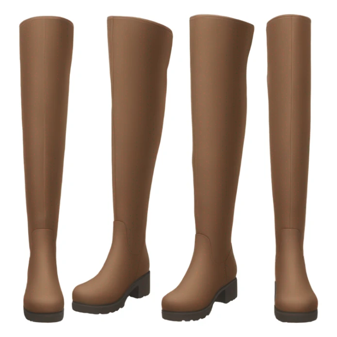 pastel brown chunky knee high boots sticker