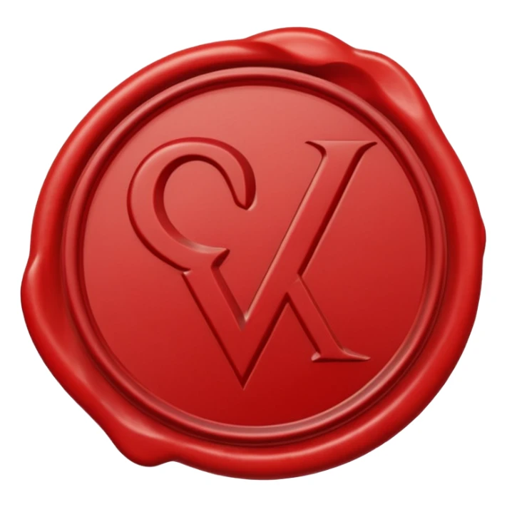 wax seal with a check mark sticker