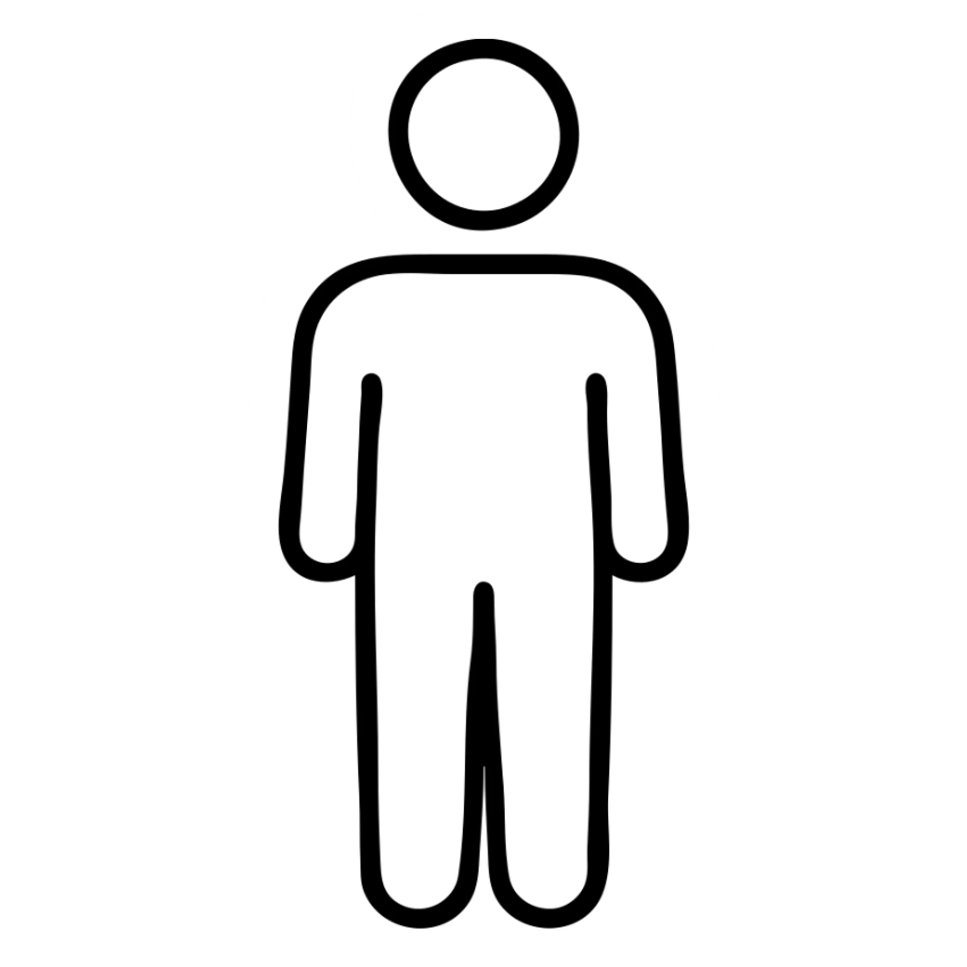 human figure with natural body type, neutral pose, simple style sticker