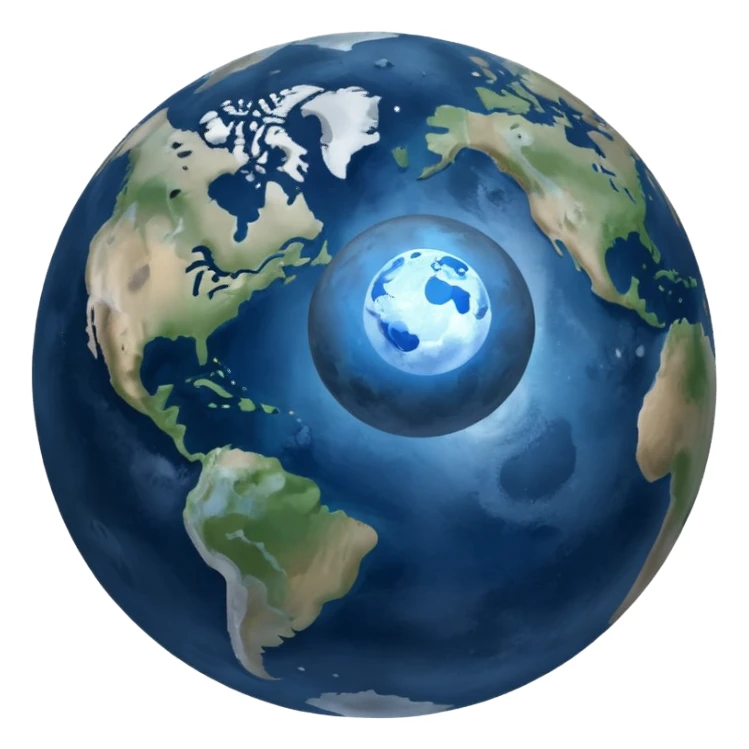 earth and the moon sticker