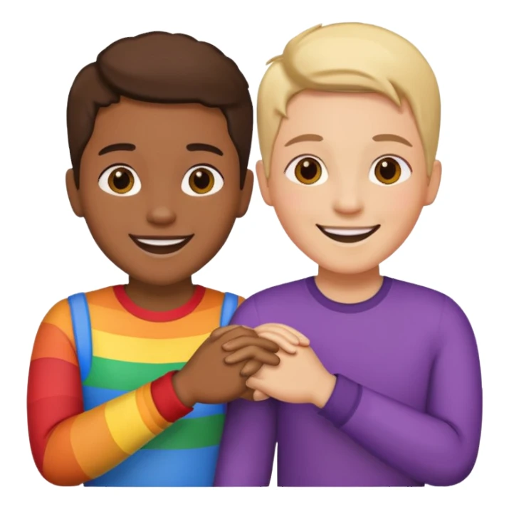 two LGBTQ friends holding hands sticker