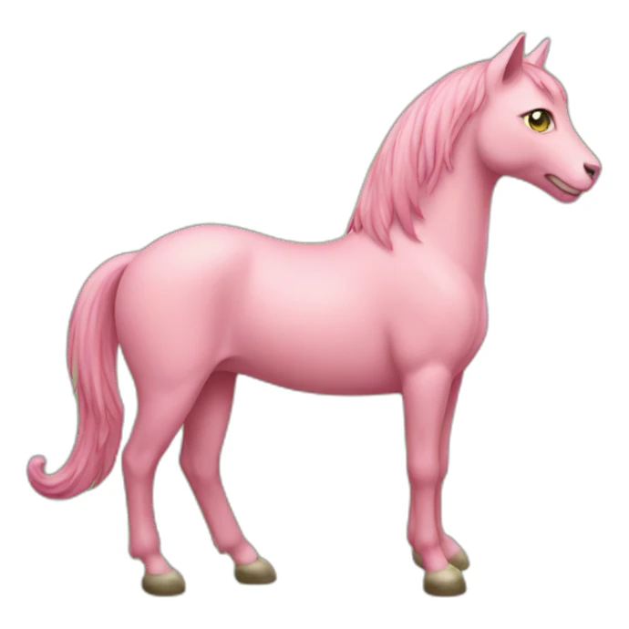 a pink cat on a green horse sticker