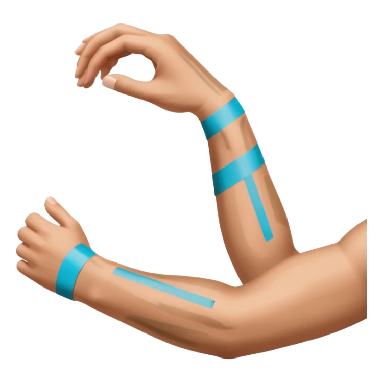 arm with kinesio tape (physiotherapy)  sticker